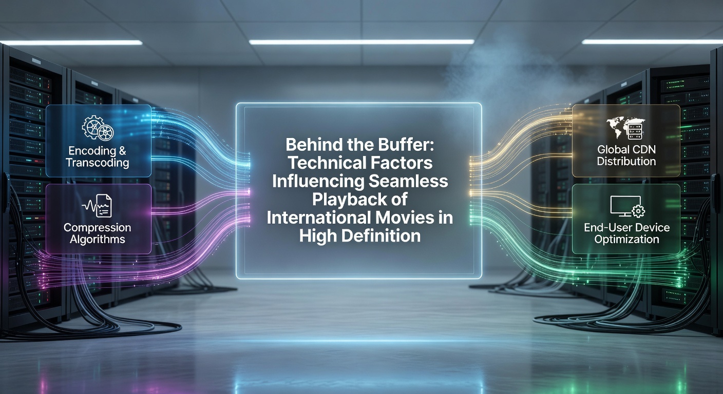 Diagram illustrating network pathways and buffering elements in global video streaming systems