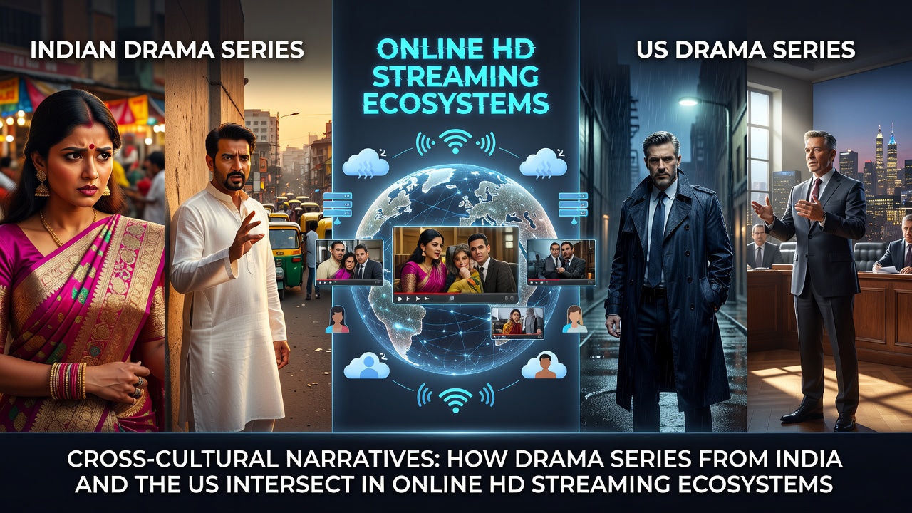Drama series from India and the US displayed side by side on a streaming platform interface