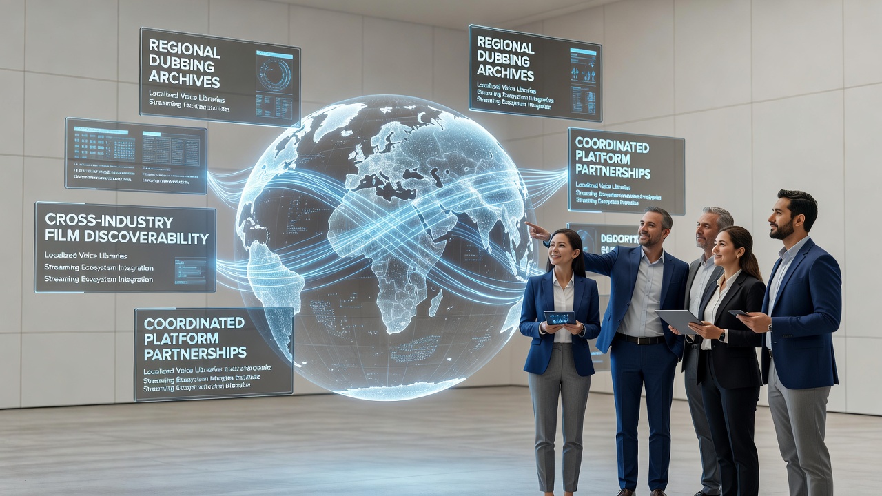 Regional dubbing archives enabling cross-industry film access through platform integrations