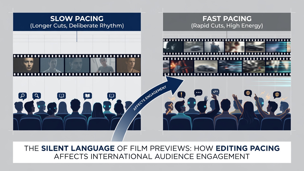 International film festival audience watching a preview screening with focused attention on the screen