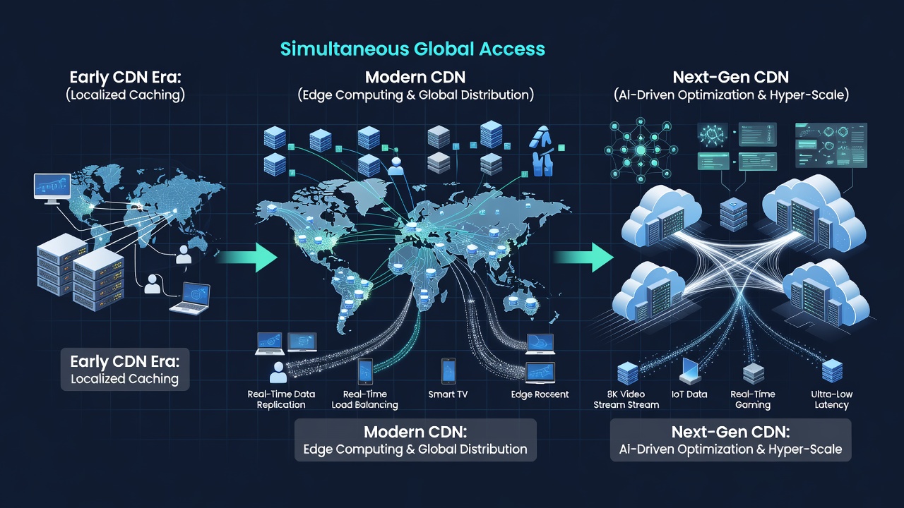Network topology map illustrating edge server distribution for multilingual video streaming across continents